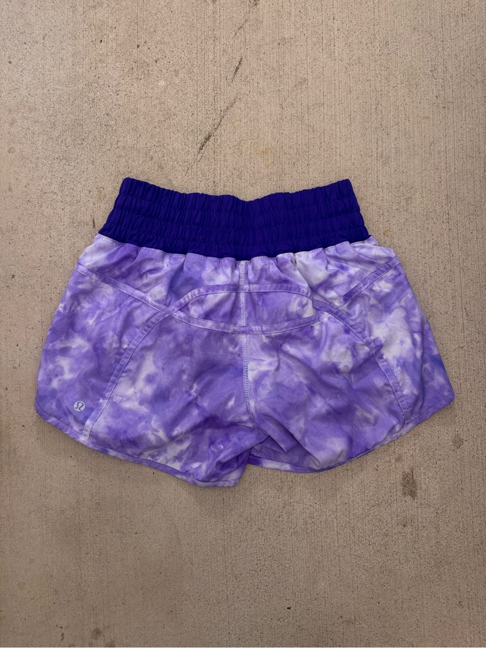 Lululemon Athletica Purple Tie-Dye Elastic-Waist Athletic Shorts